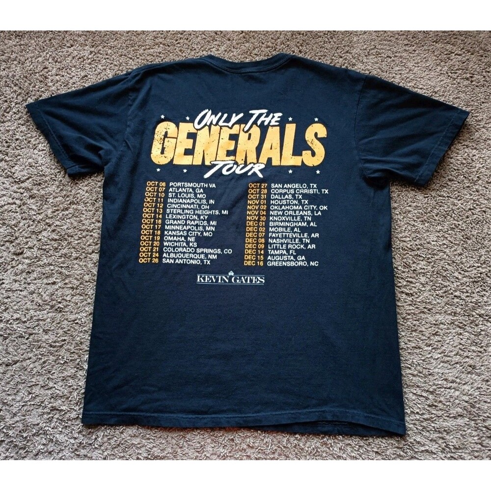 Kevin Gates T-Shirt Men's Large Only The Generals Tour Merch Black Short Sleeve - Picture 4 of 7